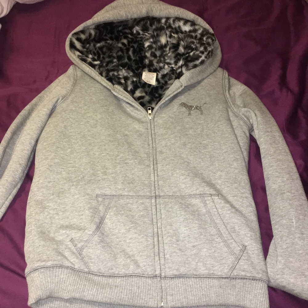 Pink Furry Zip Up Hoodie